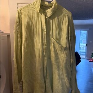 Abercrombie & Fitch Light Green Casual Button Down Shirt